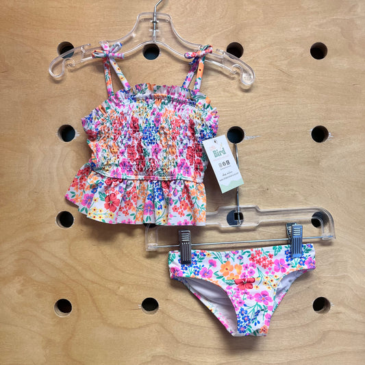 Multicolor Floral Smocked Swimsuit