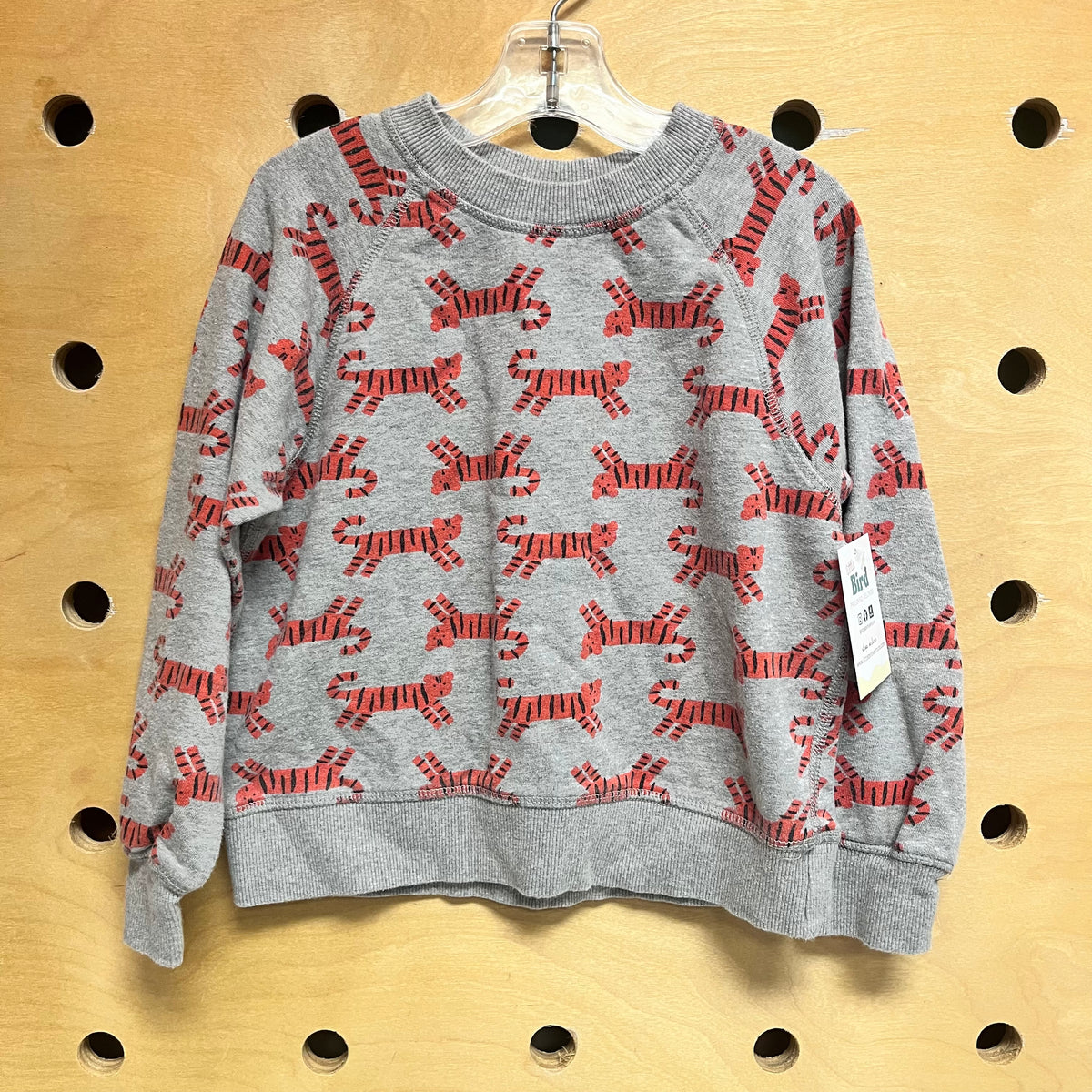 Grey/Orange Leopard Pullover
