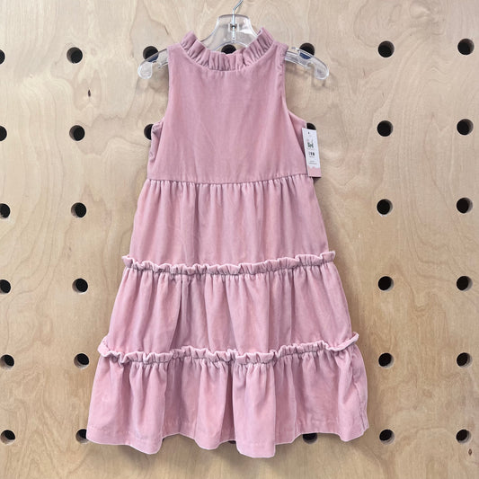 Pink Velour High Neck Dress NEW!