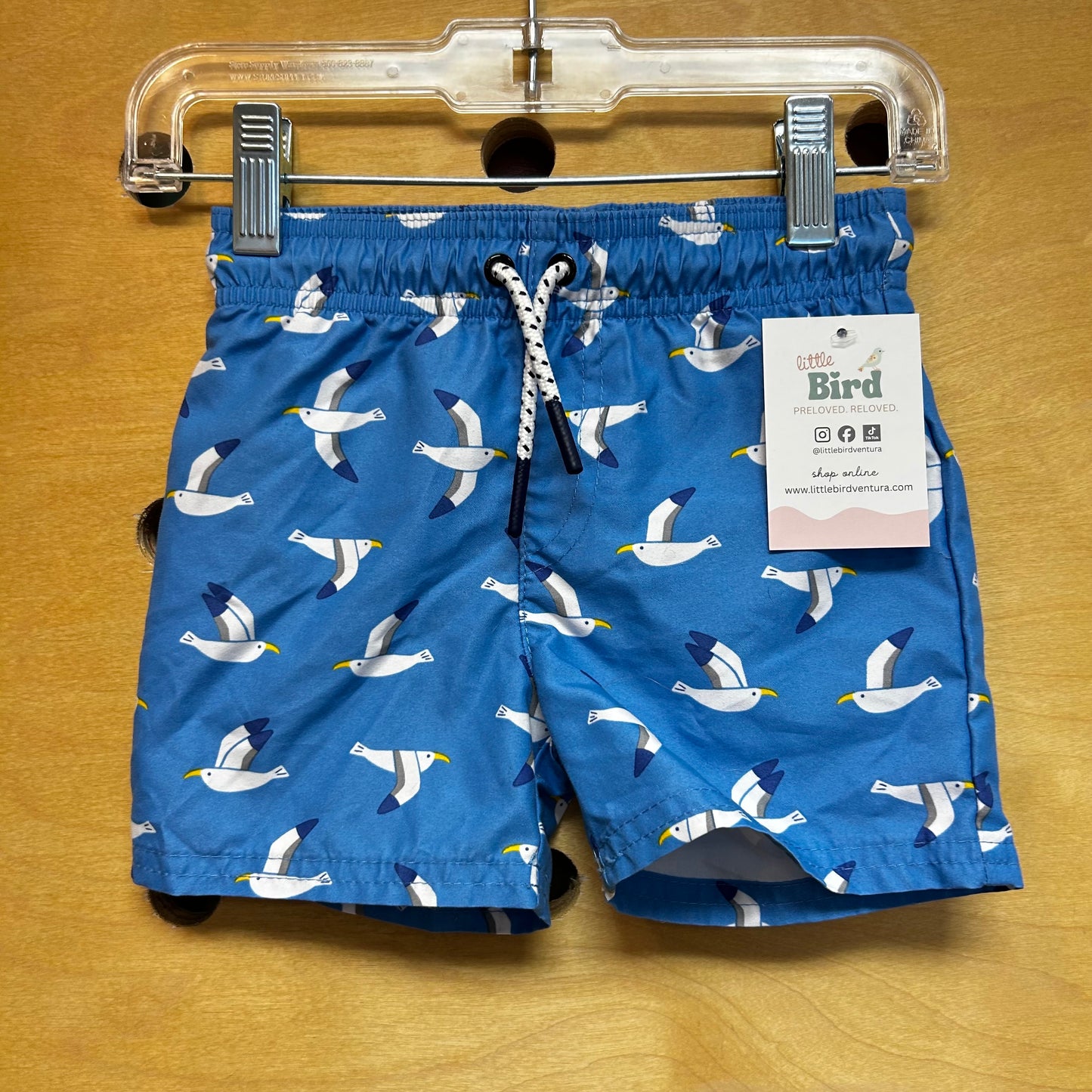 Blue Sea Birds Swim Shorts