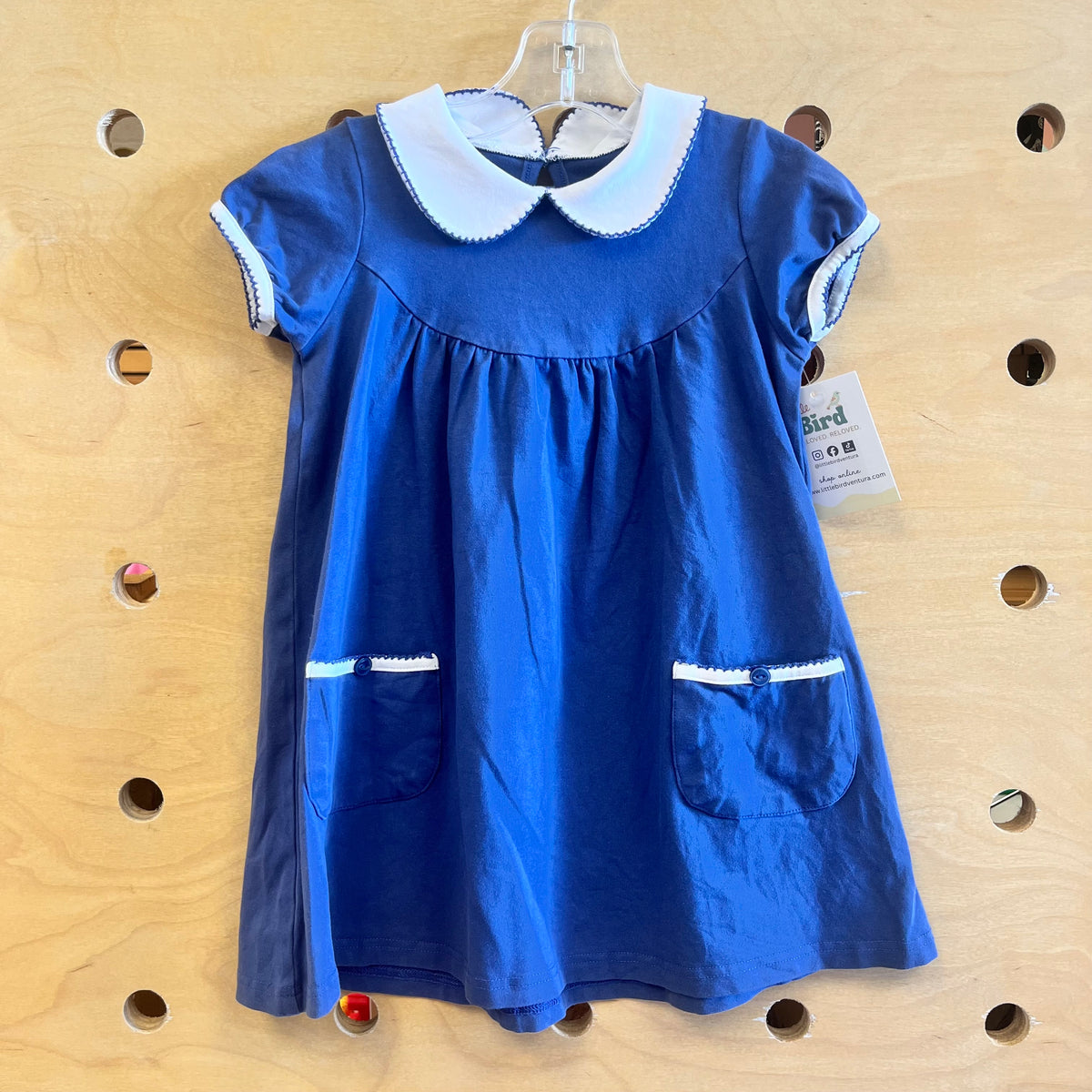 Navy/White Collared Dress