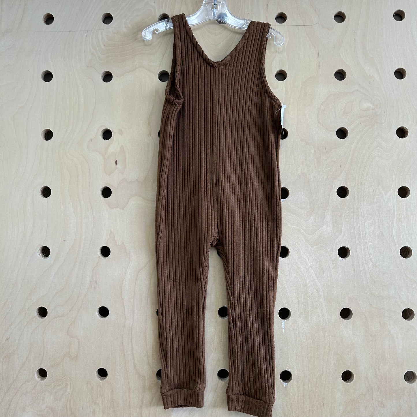 Brown Ribbed Romper