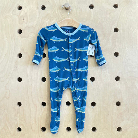 Blue Fish Bamboo Snap Footies