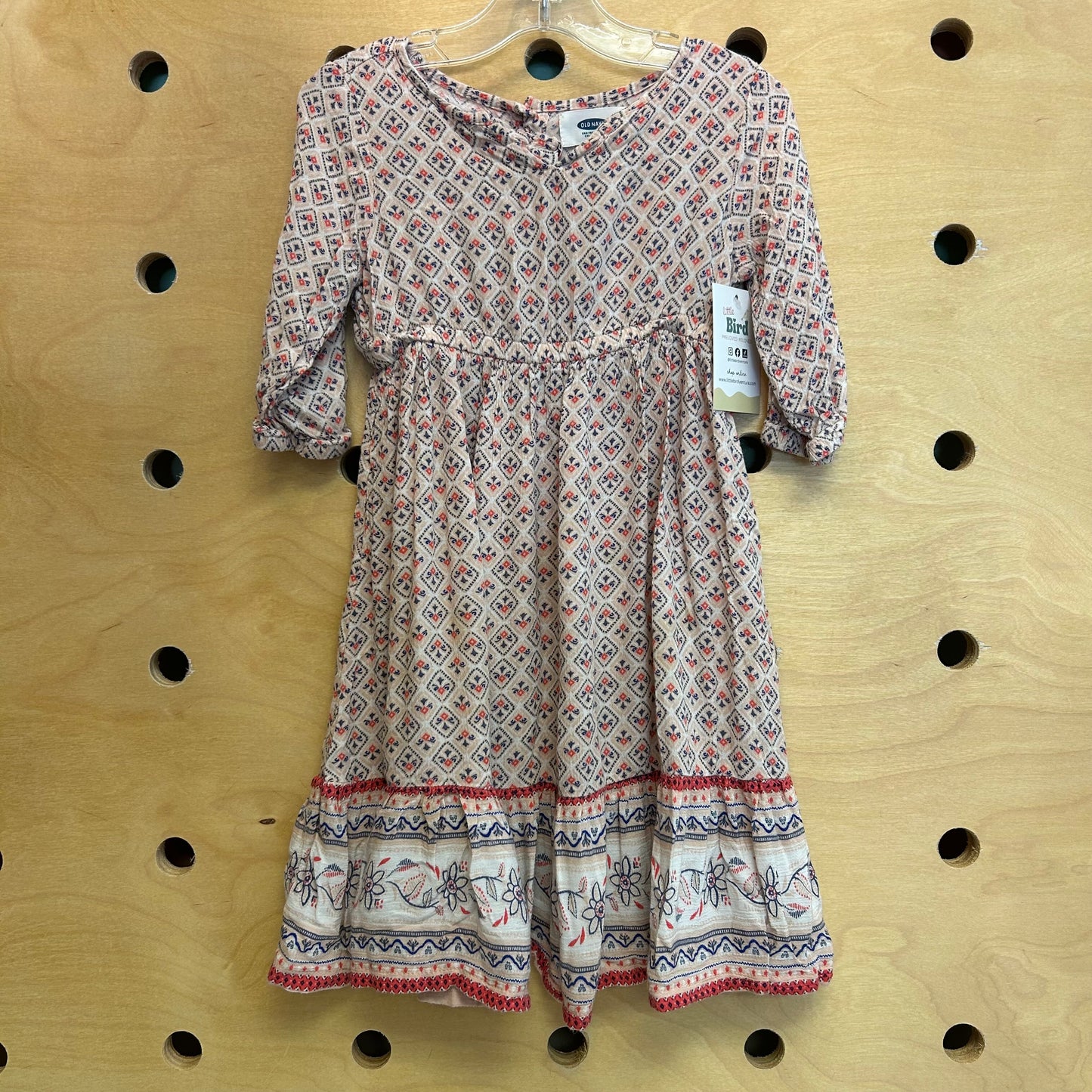 Pink Cinched Waist Floral Dress