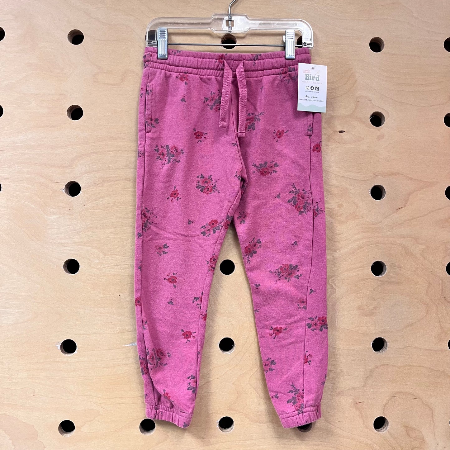 Pink Floral Drawstring Joggers