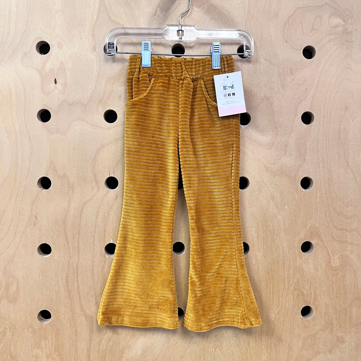 Mustard Ribbed Wide Leg Pants