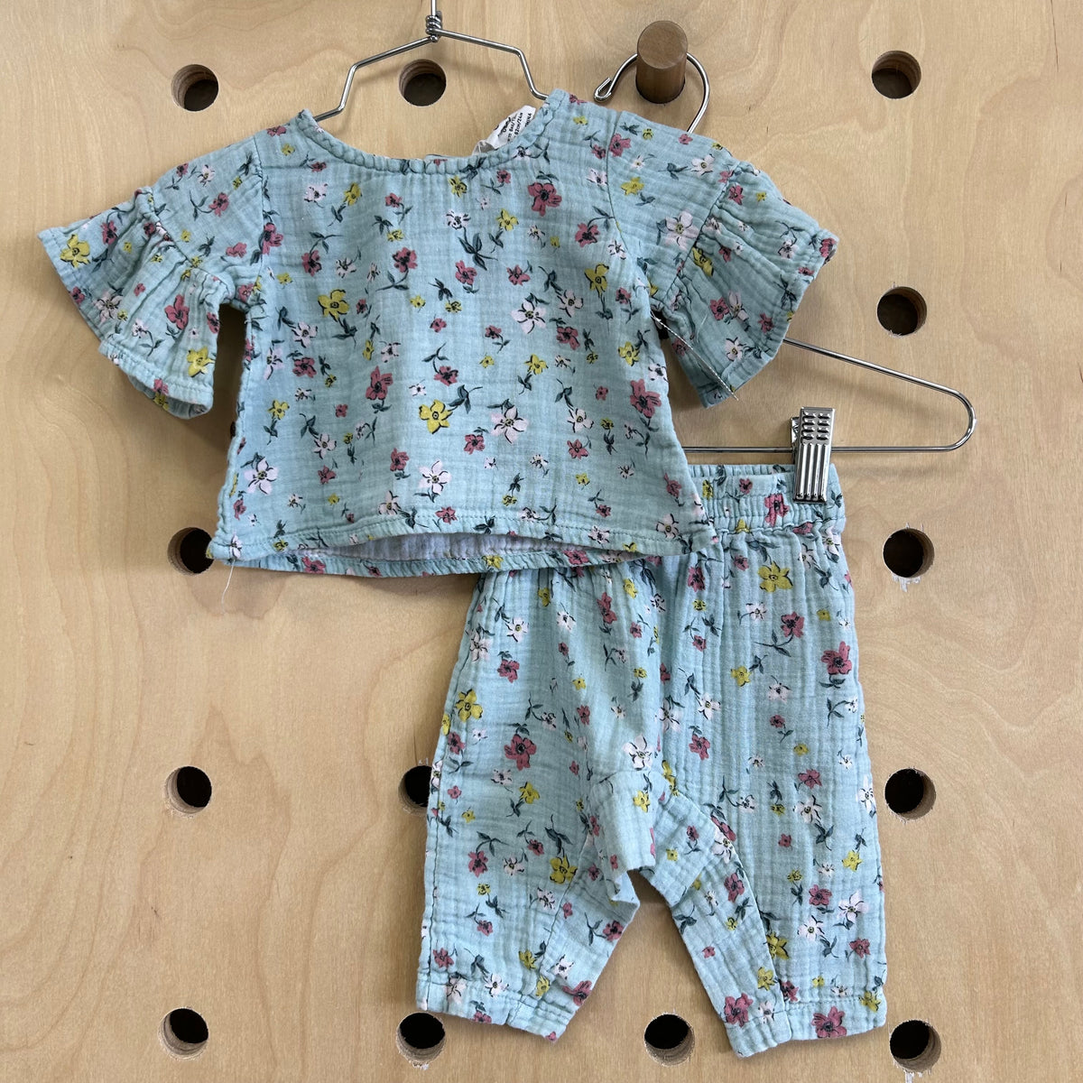 Mint Floral Guaze Outfit