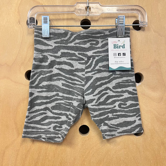 Grey Zebra Print Bike Shorts