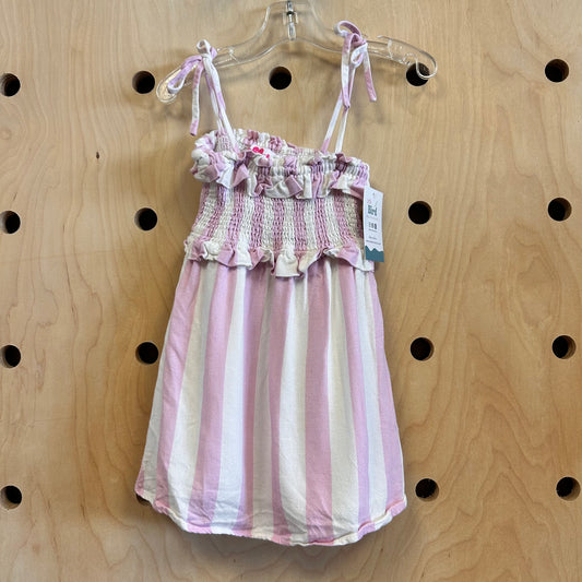 Lavender/White Smocked Tank Dress