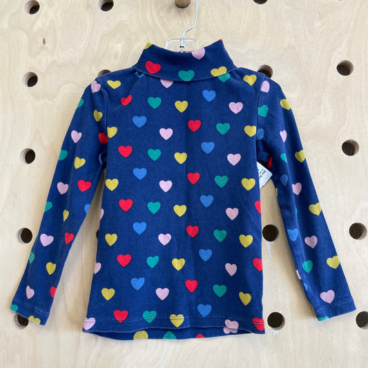 Blue Multi Colored Hearts Turtleneck