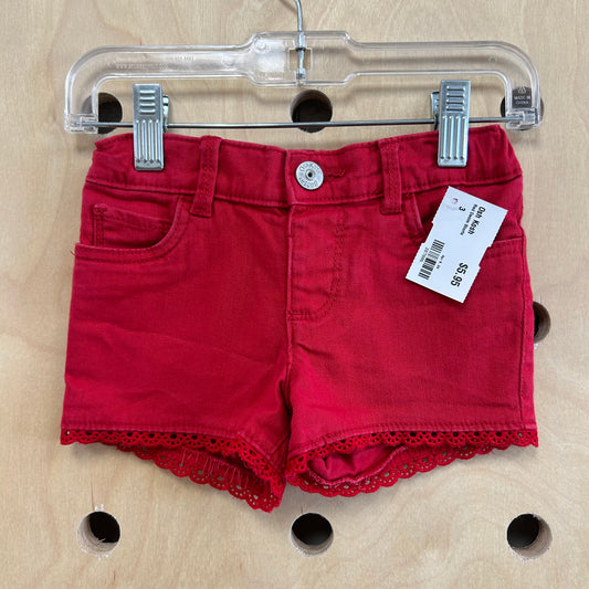 Red Denim Shorts