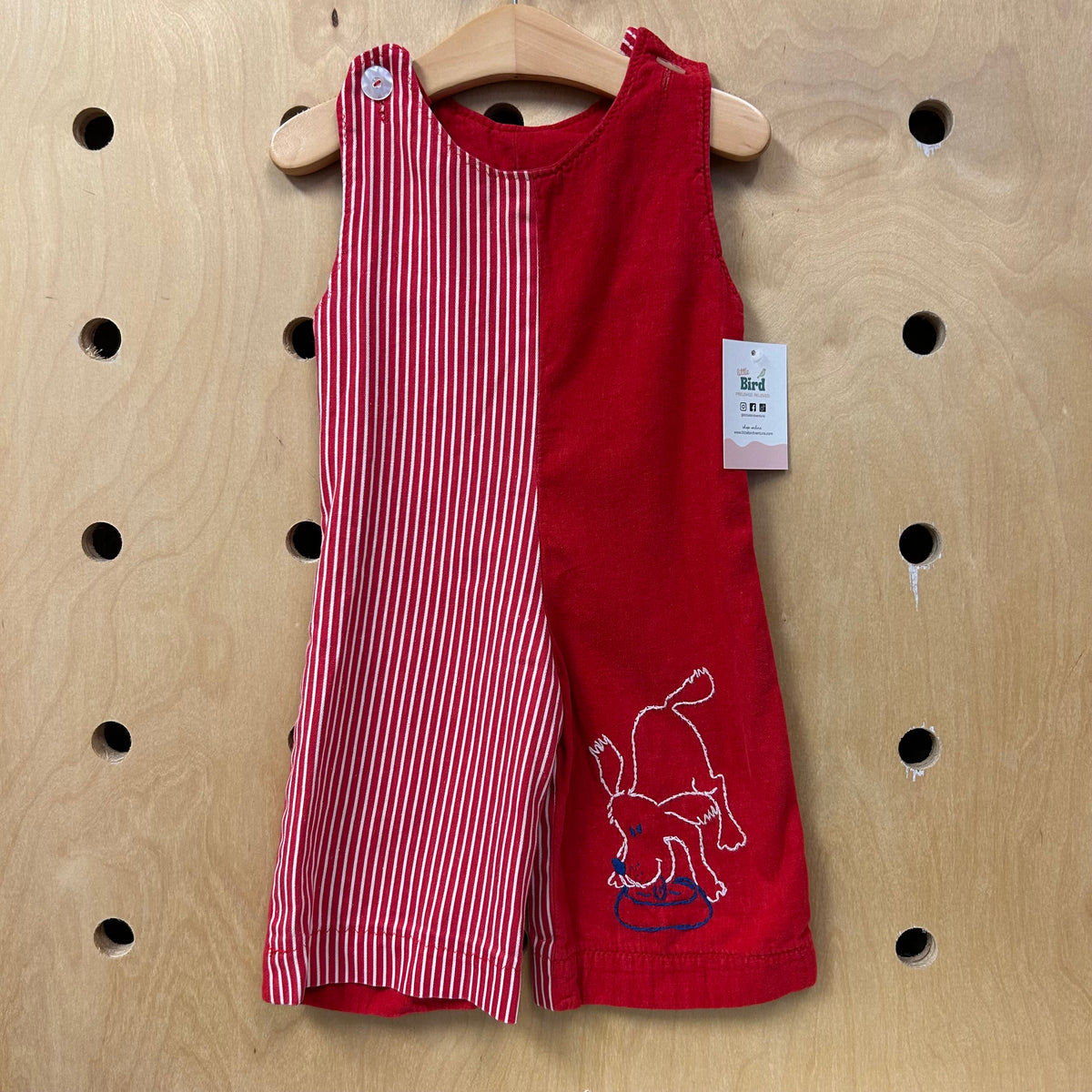 Red Dog Overalls Romper