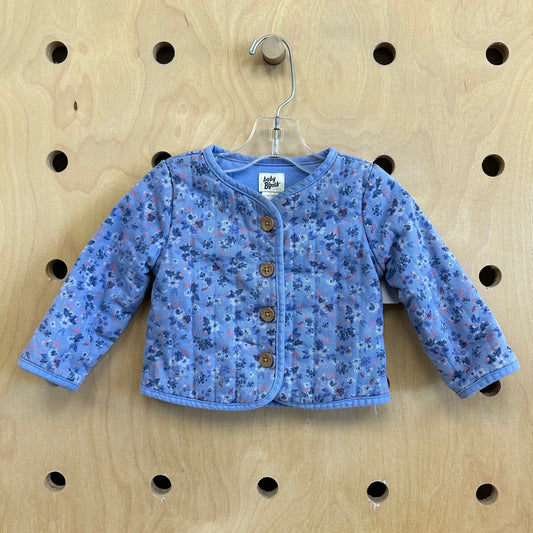 Periwinkle Floral Button Coat