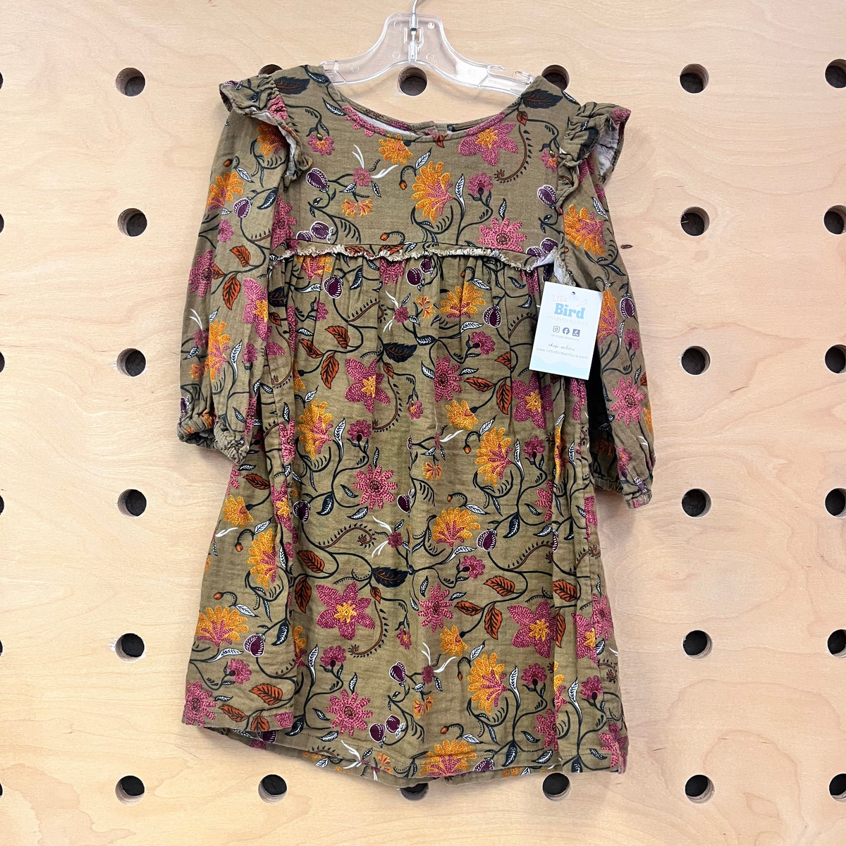 Olive Floral Dress