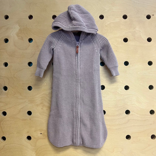 Lavender Knit Hoodie Zip Sack