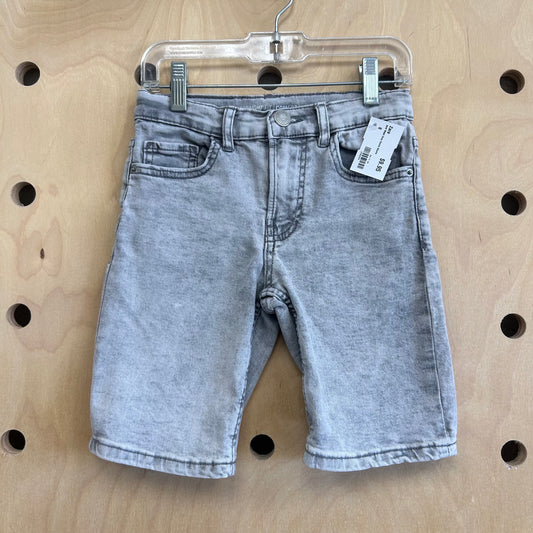 Acid Wash Grey Denim Shorts