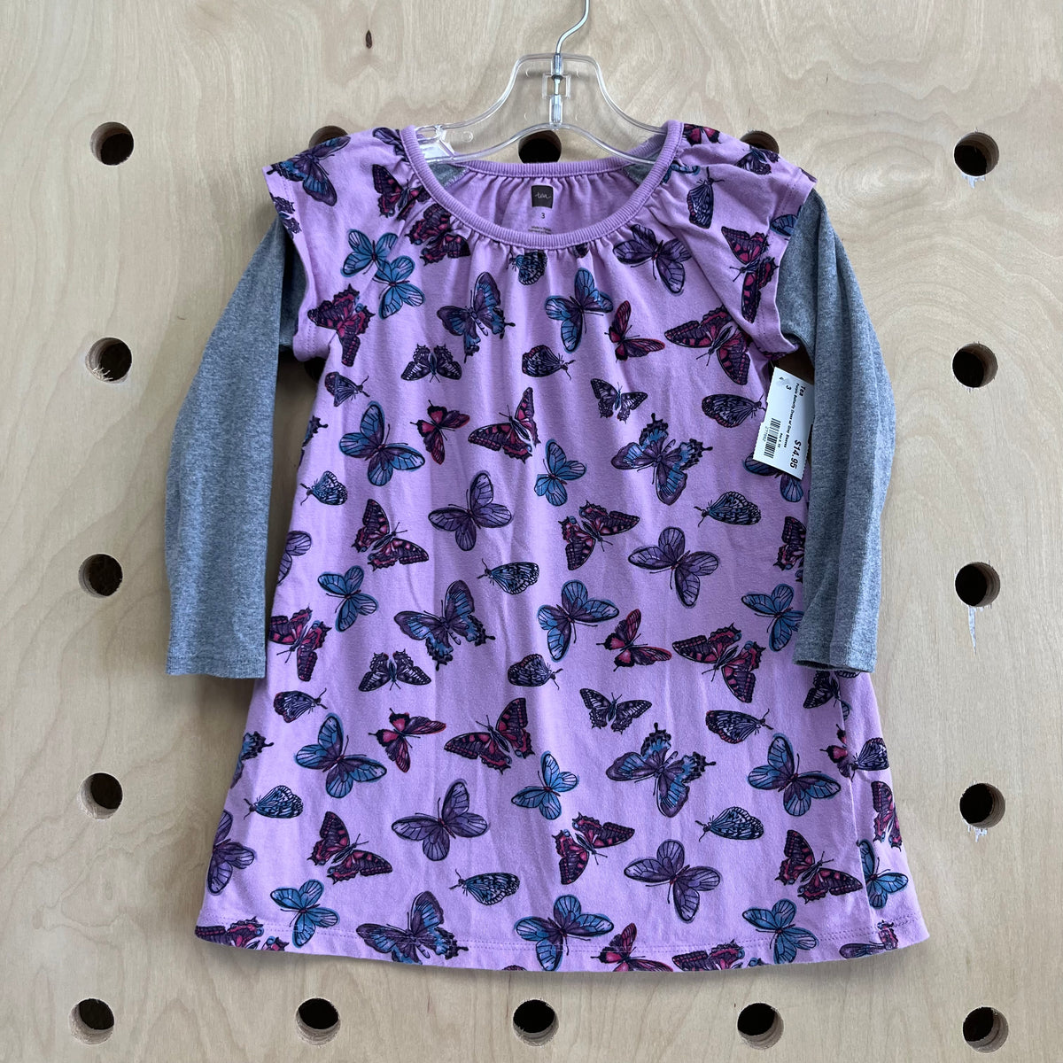 Purple Butterfly Dress w/ Grey Sleeves