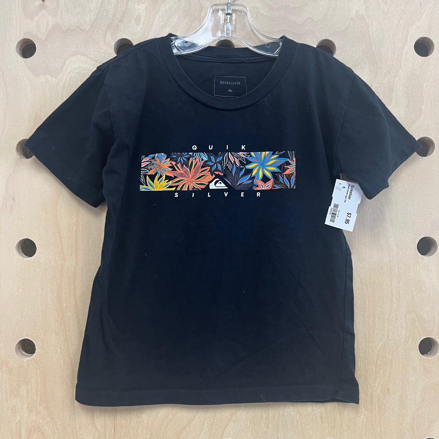 Black Floral Logo Tee