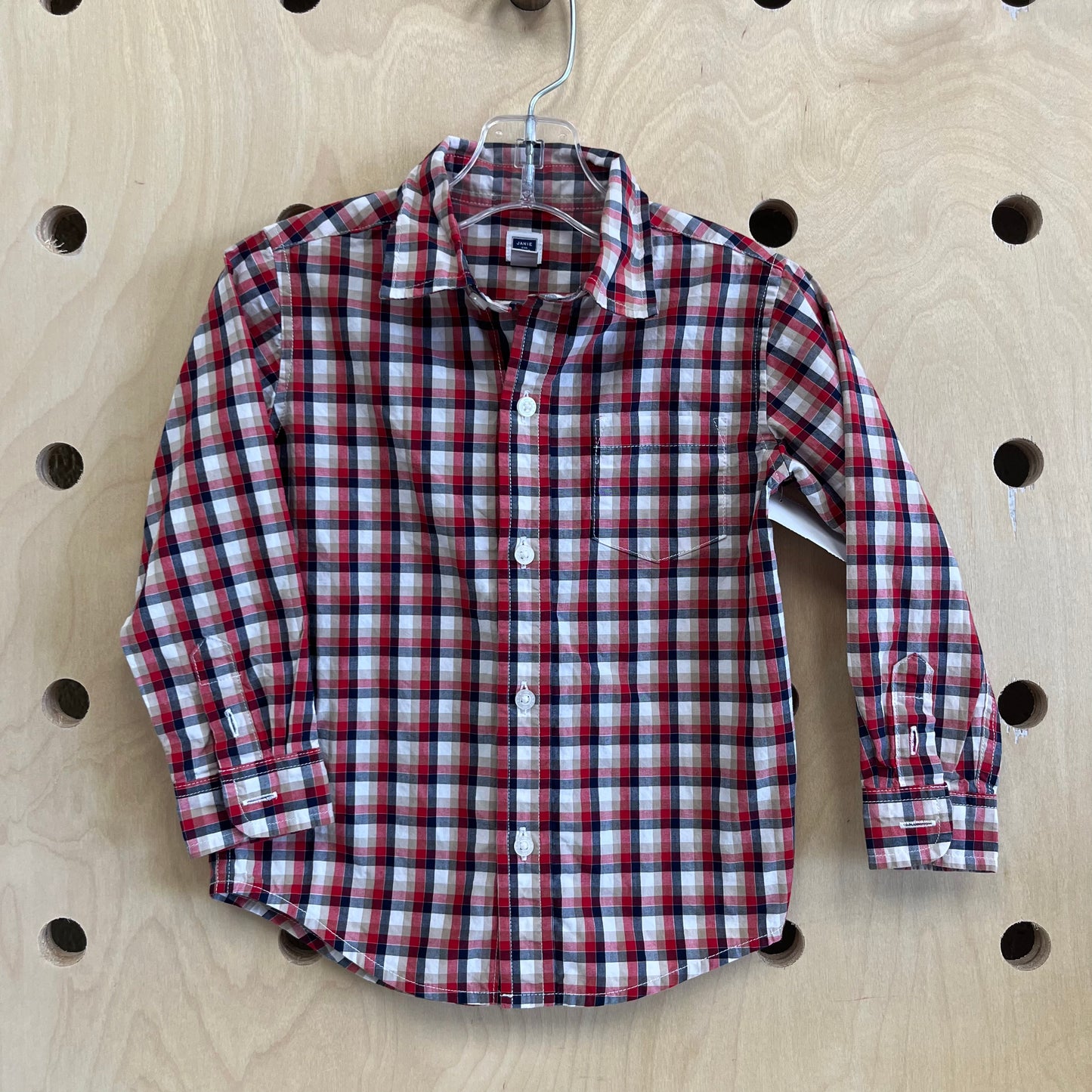 Red Blue & Tan Plaid Shirt