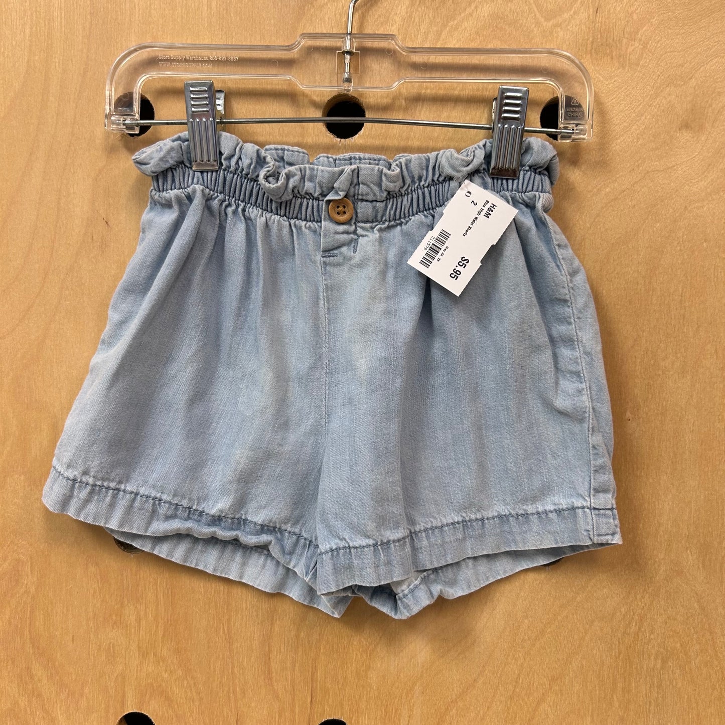 Blue High Waist Shorts