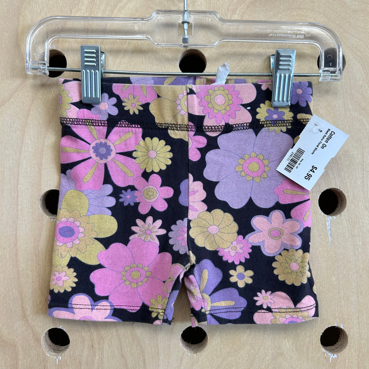 Black Retro Floral Shorts