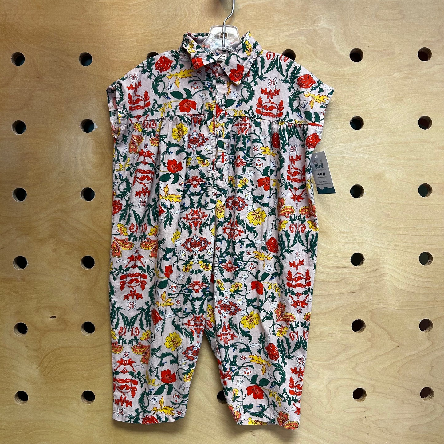 Pink/Red Floral Oversized Wide Romper