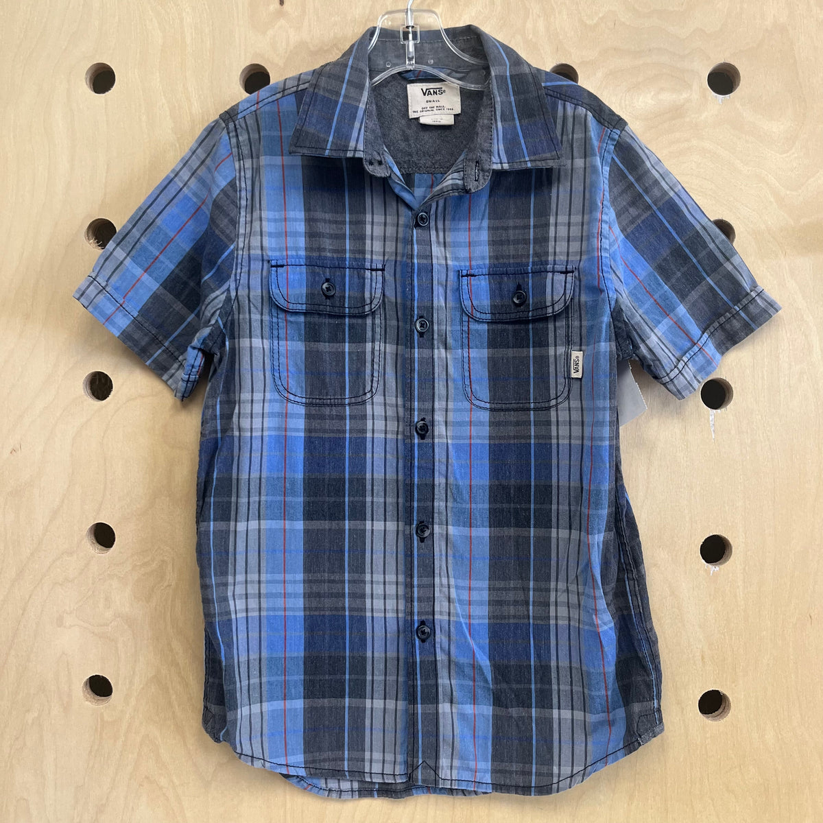 Blue & Grey Plaid Button Up Shirt