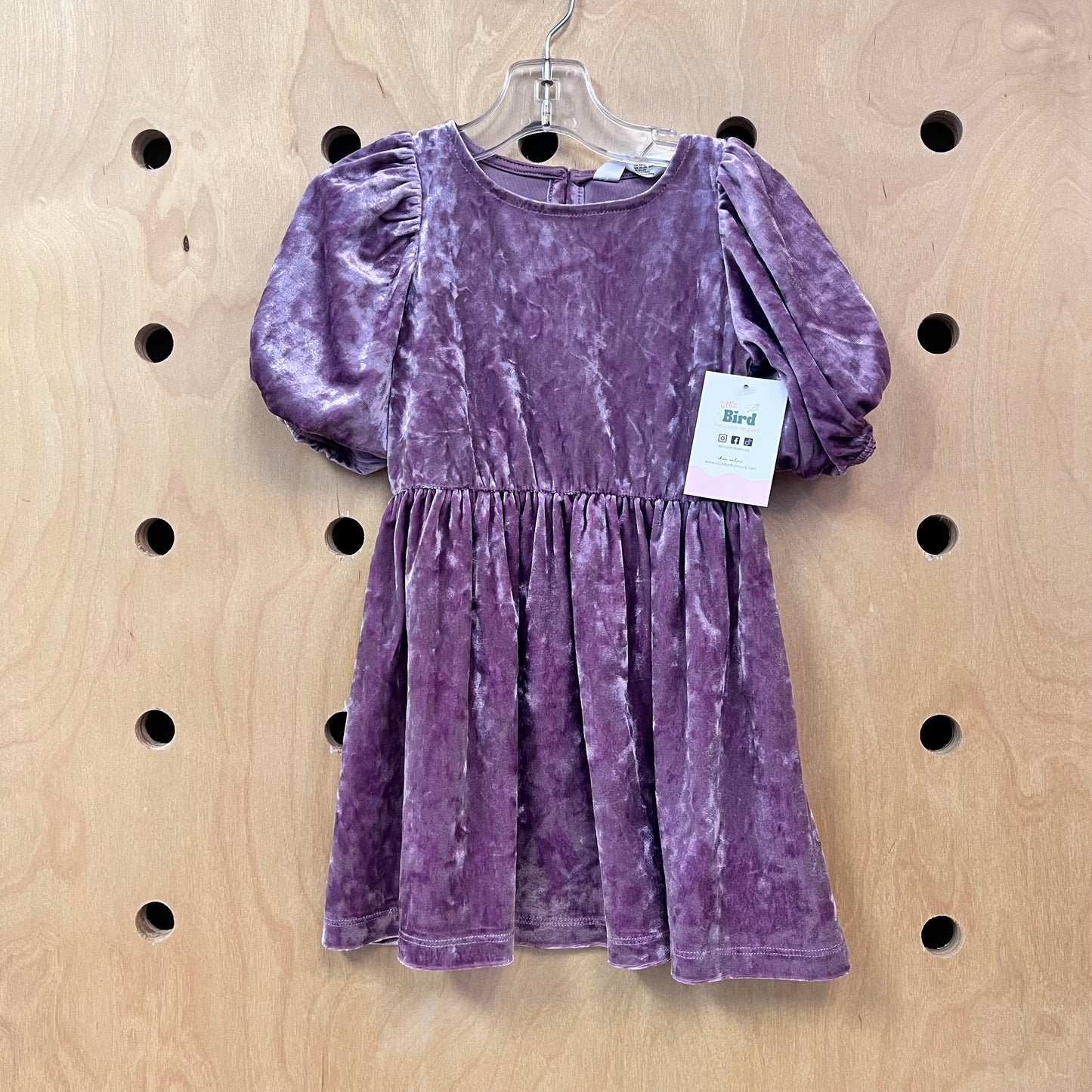 Purple Crushed Velour Dress