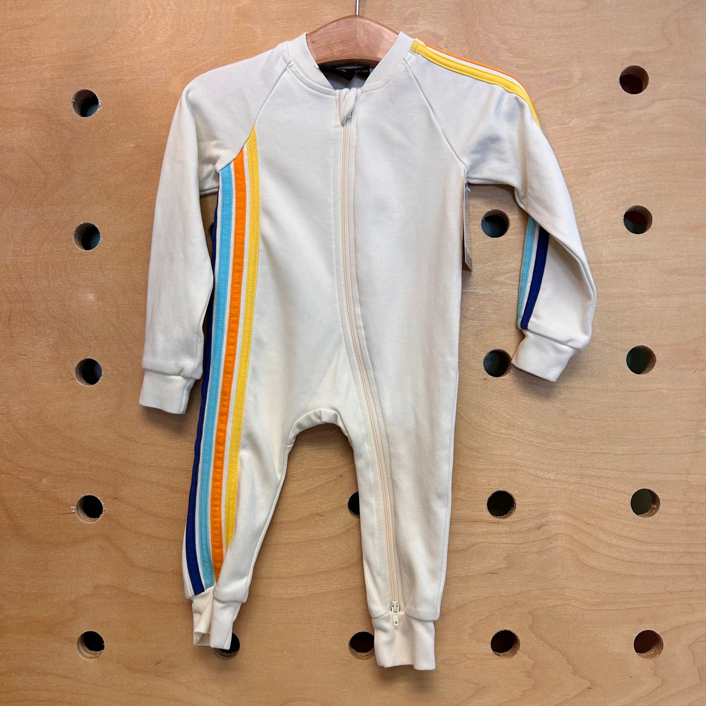 Cream Side Stripe Romper