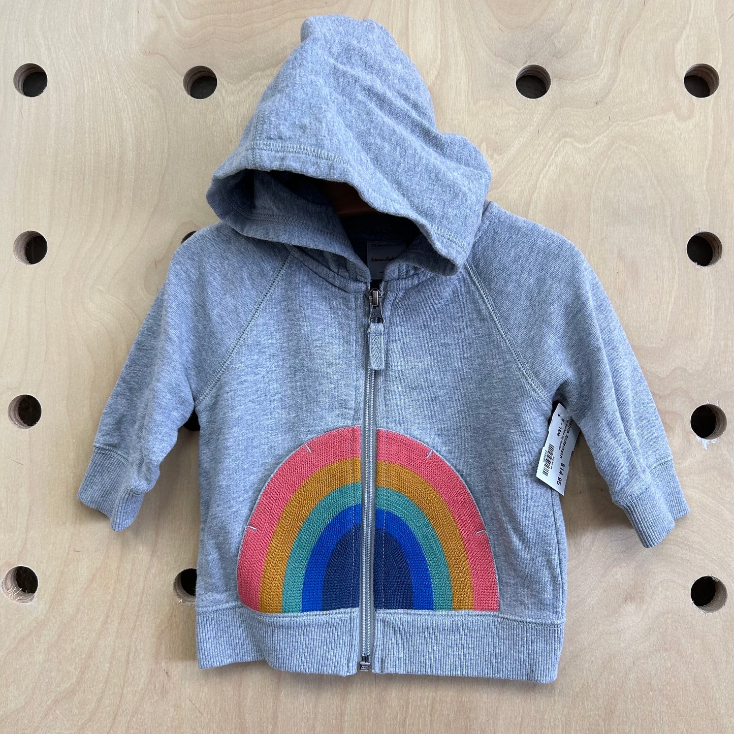 Grey Rainbow Zip Hoodie