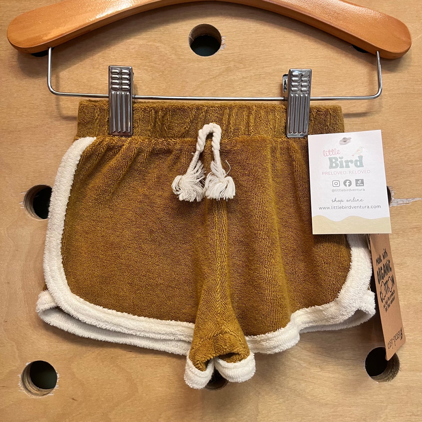 Organic Mustard Terry Shorts NEW!