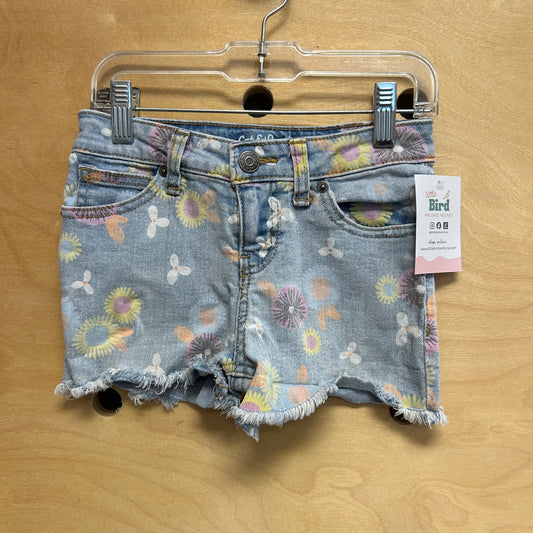Light Wash Floral Denim Shorts
