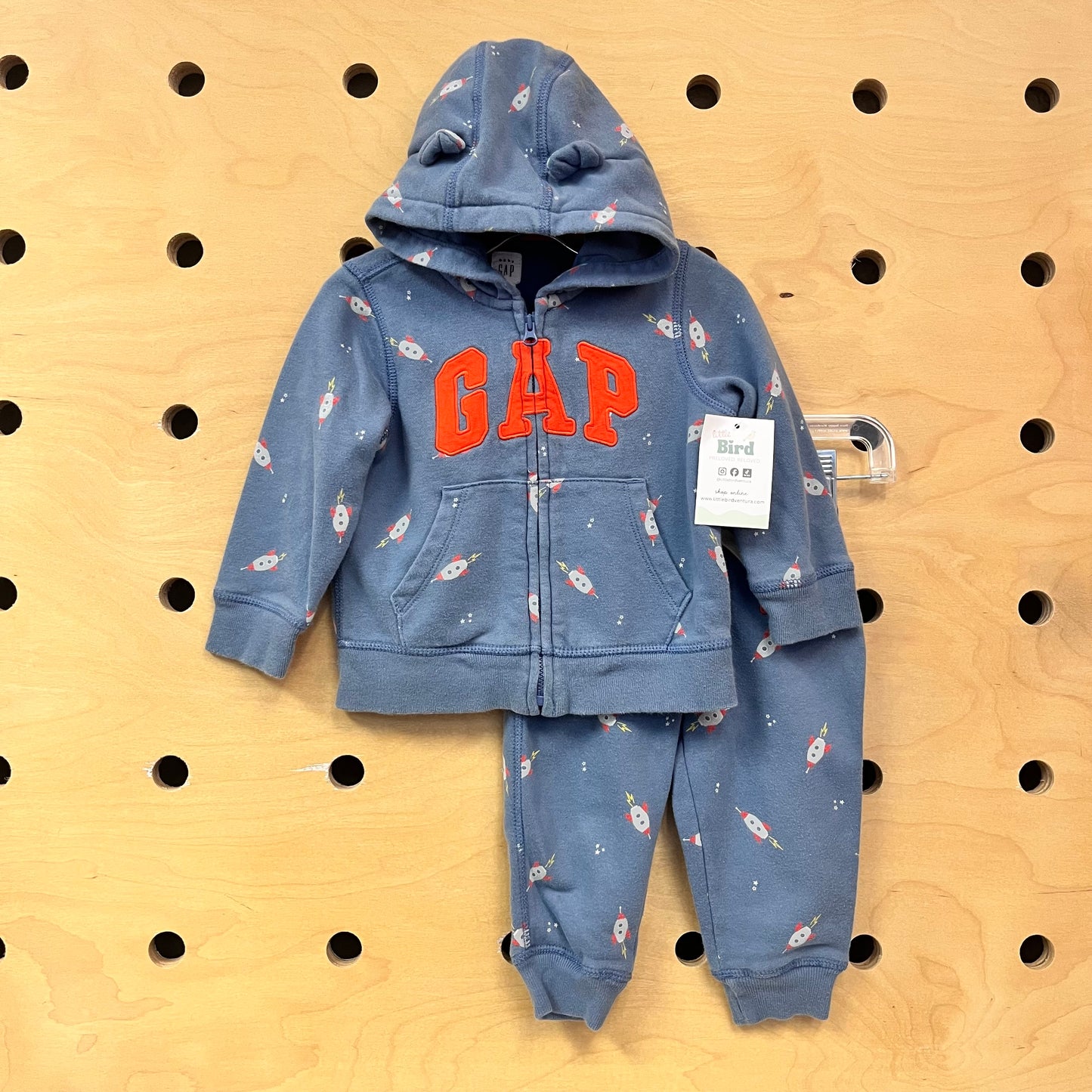 Blue Rocket Ship Hoodie/Pants
