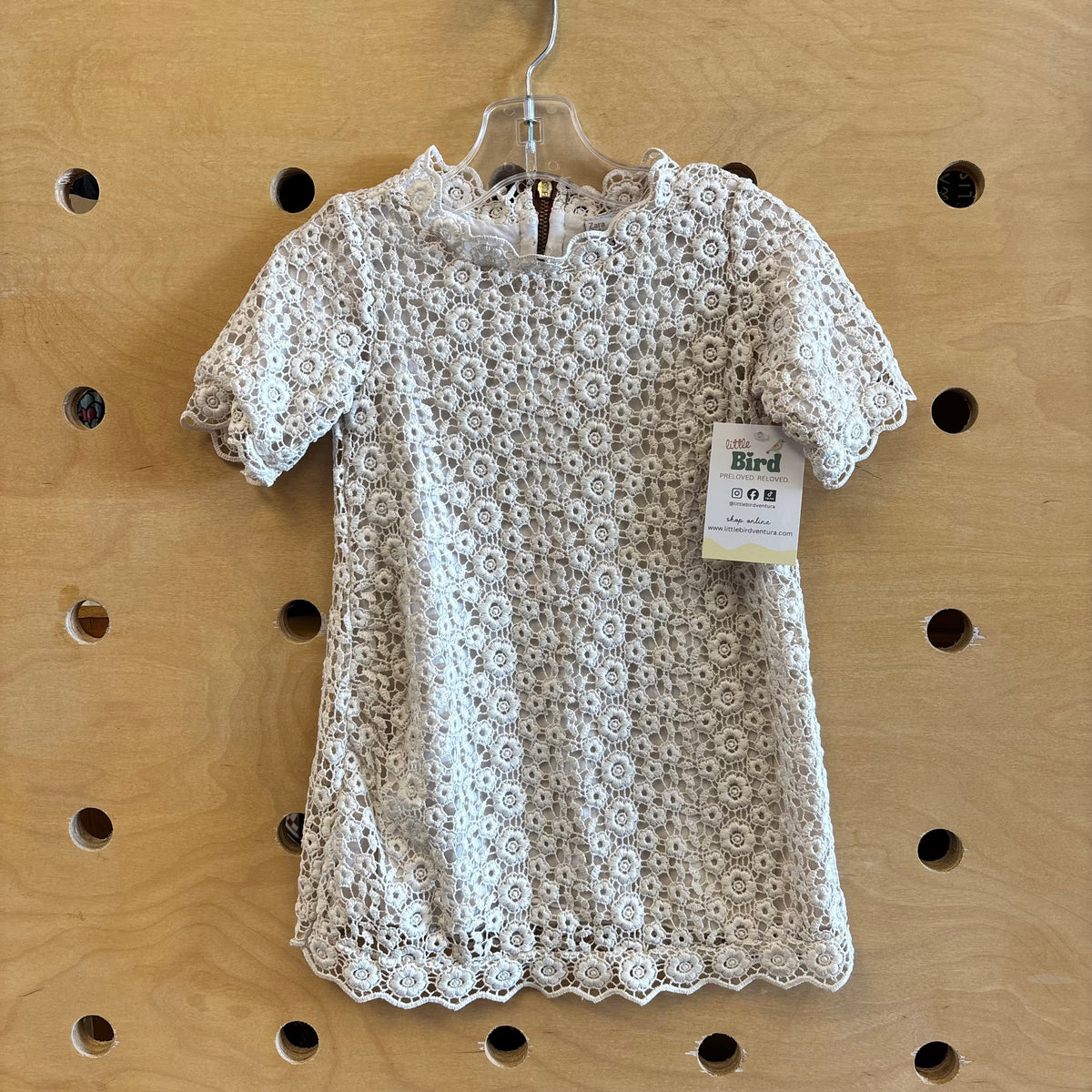 Cream Lace Overlay Dress
