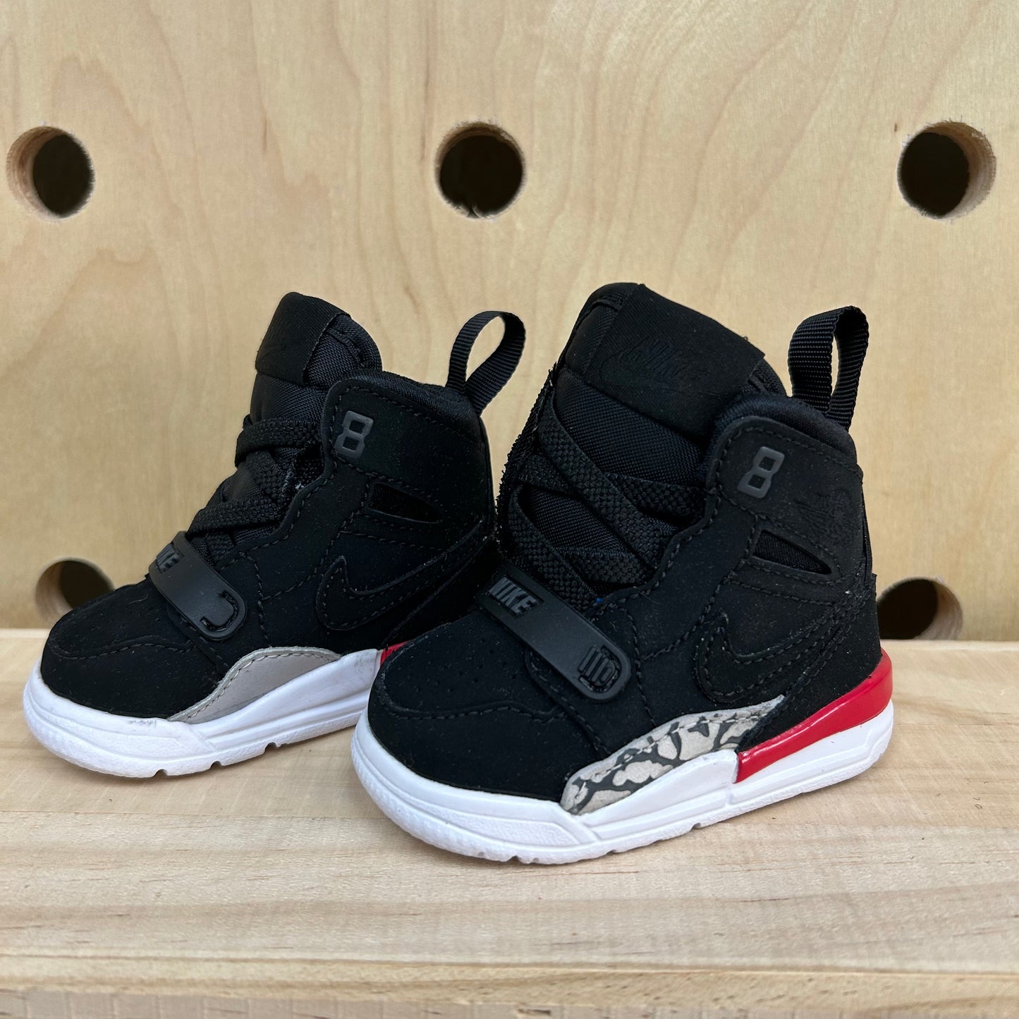 Black/Fire Red Jordan Legacy 312 Hi Tops