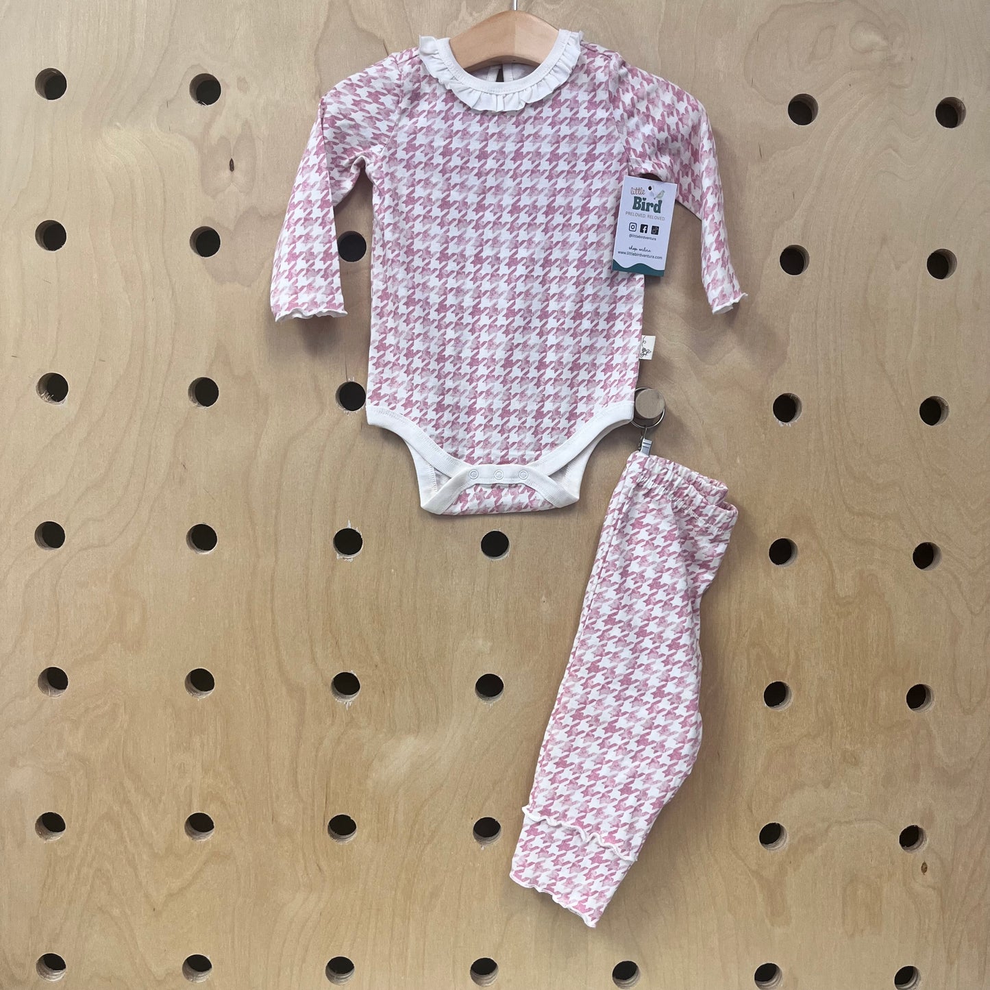 Organic Pink Houndstooth Outfit