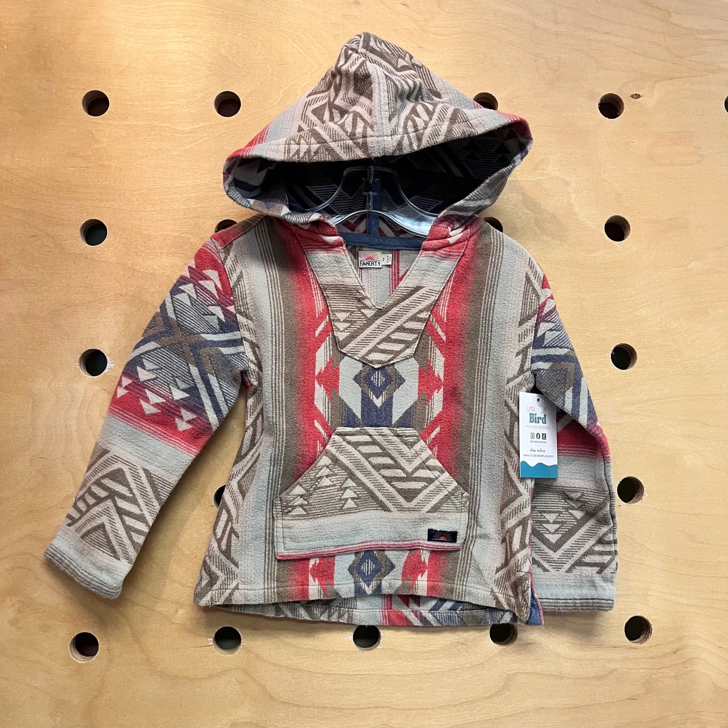 Brown/Red Aztec Hooded Pullover