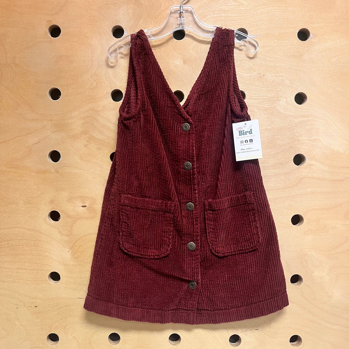 Maroon Cord Pocket Dress