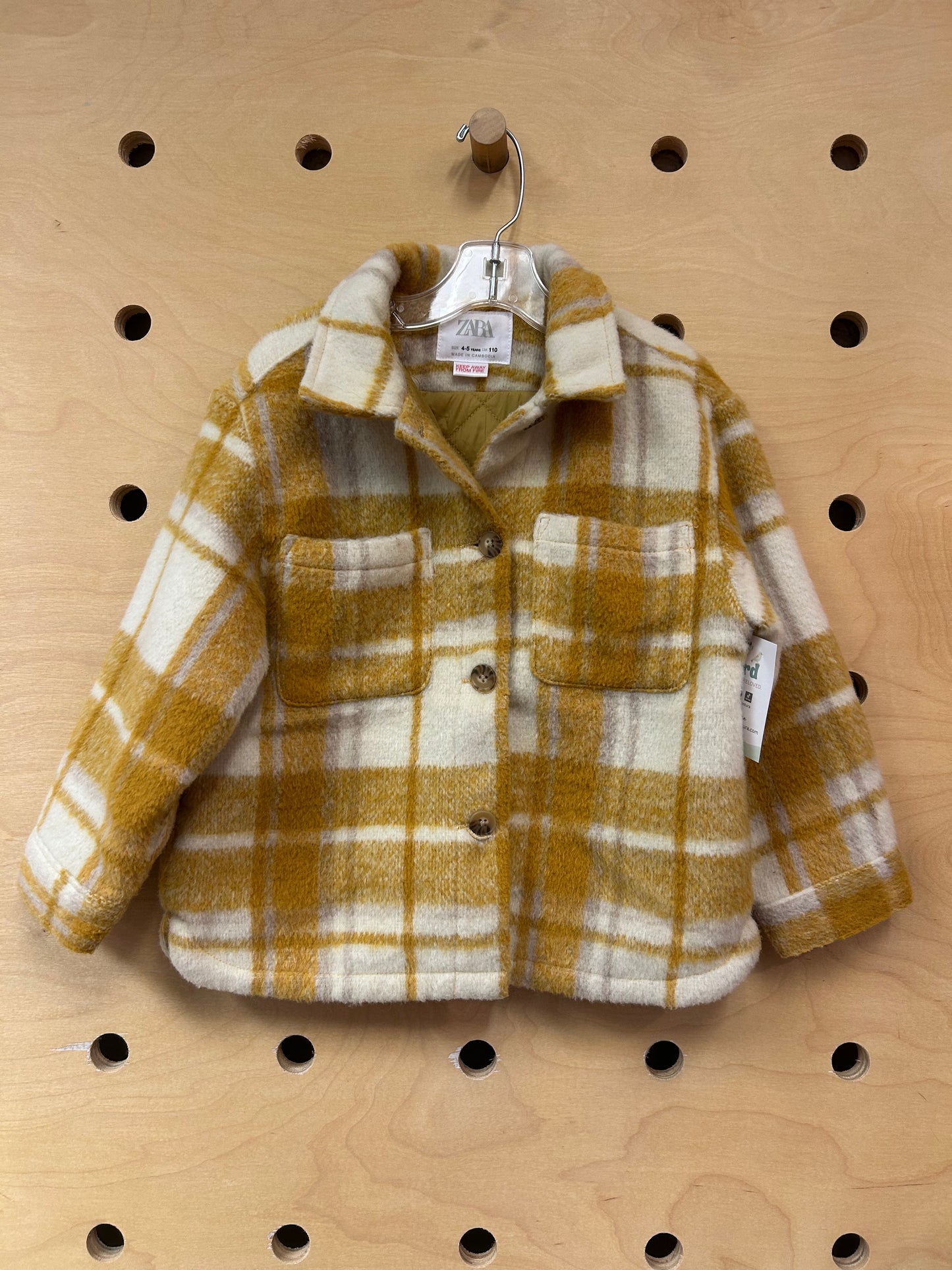 Yellow/White Plaid Button Up