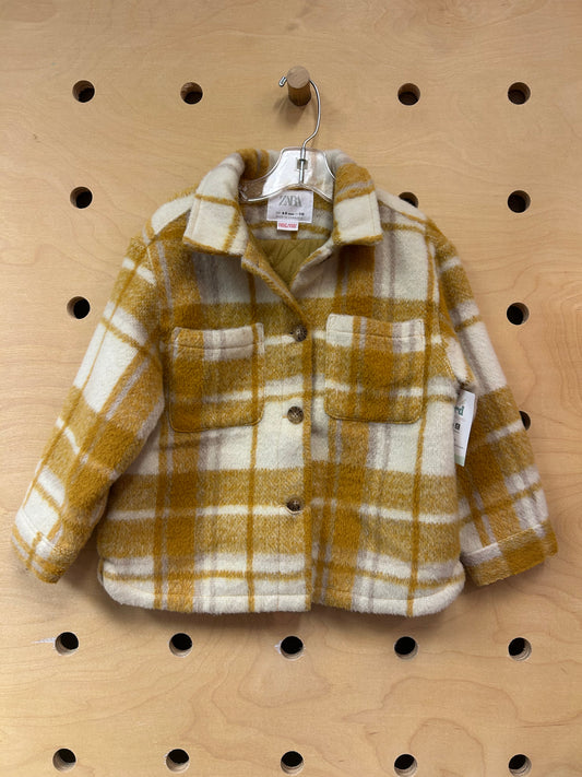 Yellow/White Plaid Button Up