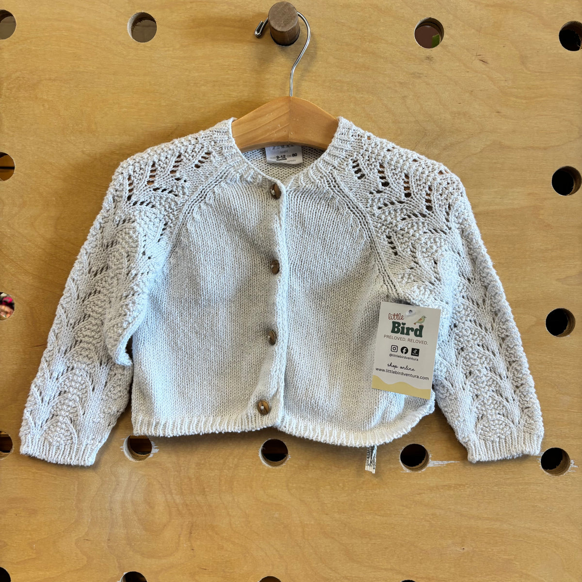 White Open Knit Cardigan