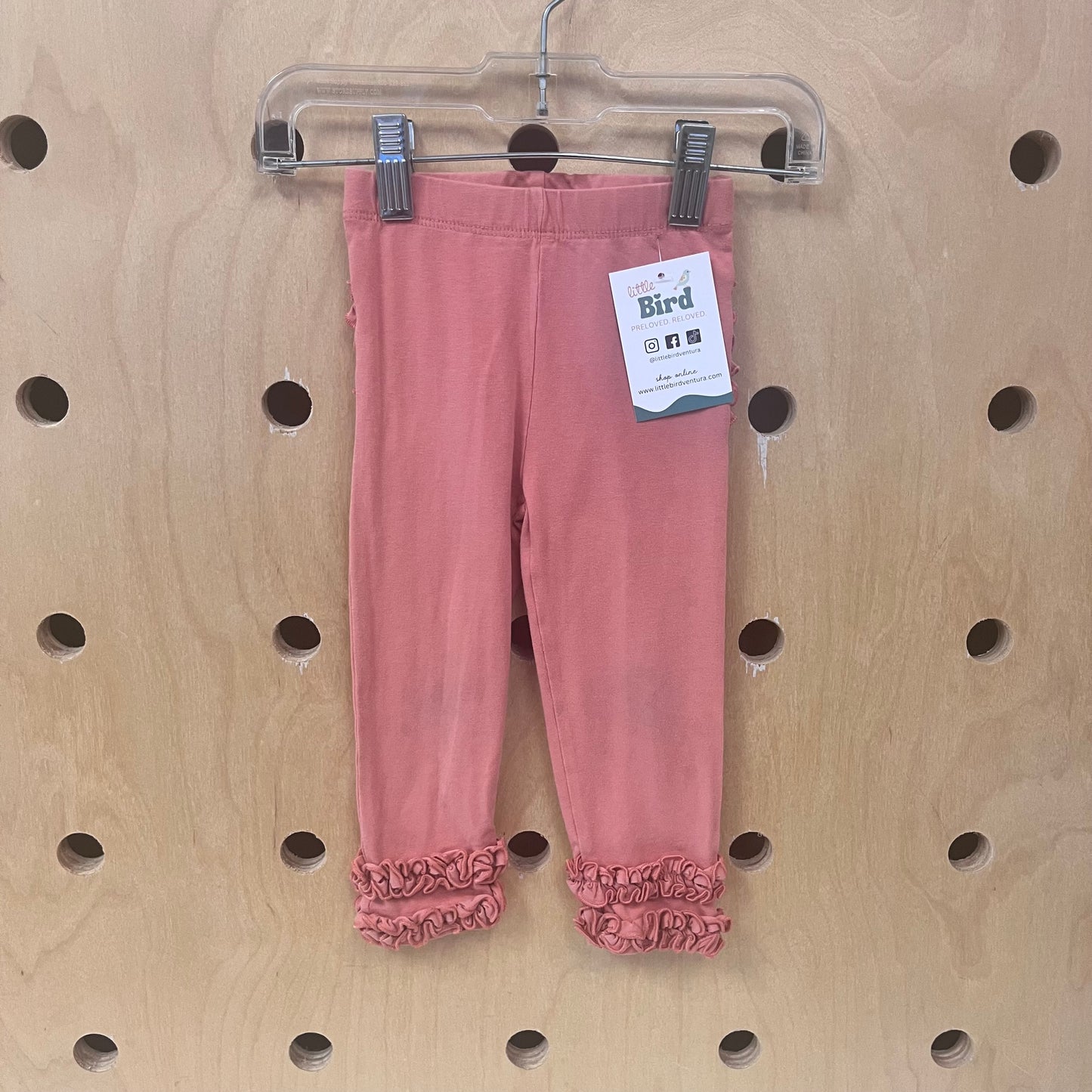 Peach Ruffle Leggings