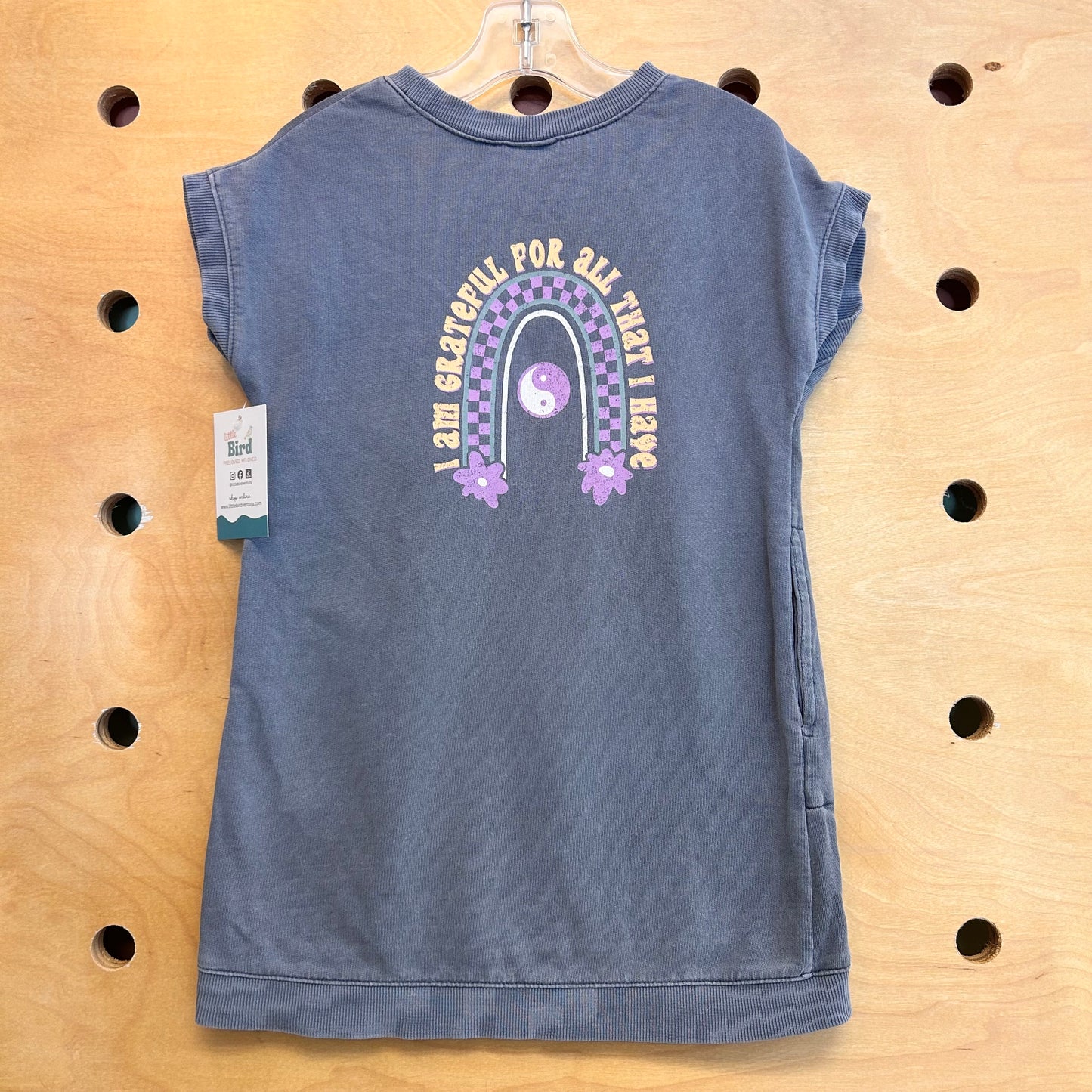 Grey I am Grateful French Terry Dress