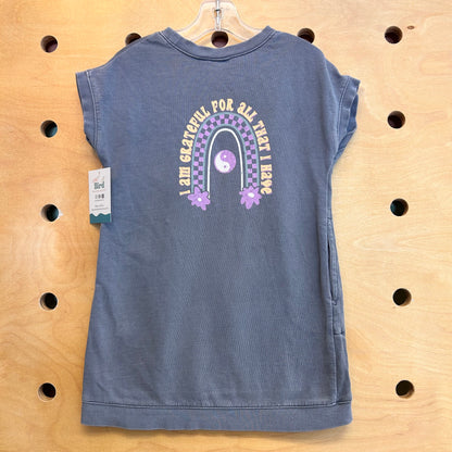 Grey I am Grateful French Terry Dress