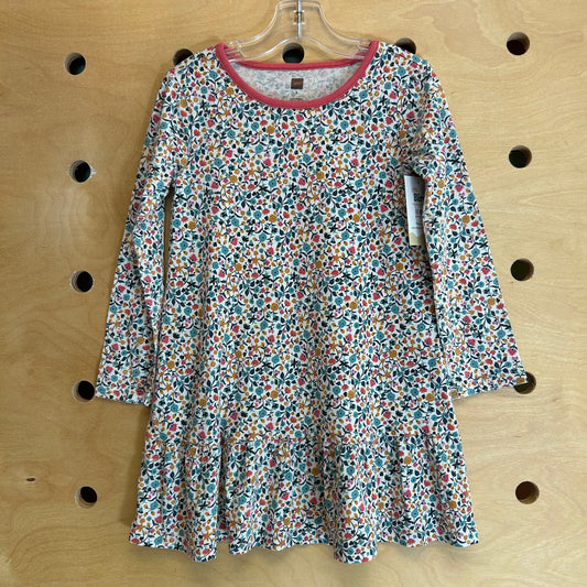 White Floral Cotton LS Dress
