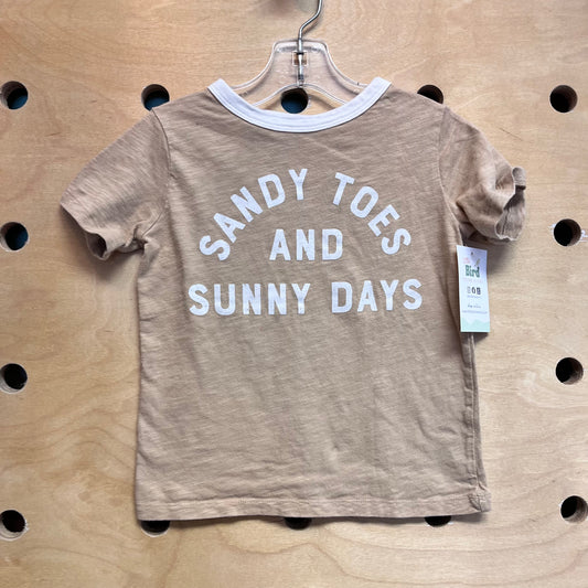 Organic Brown 'Sandy Toes' Tee