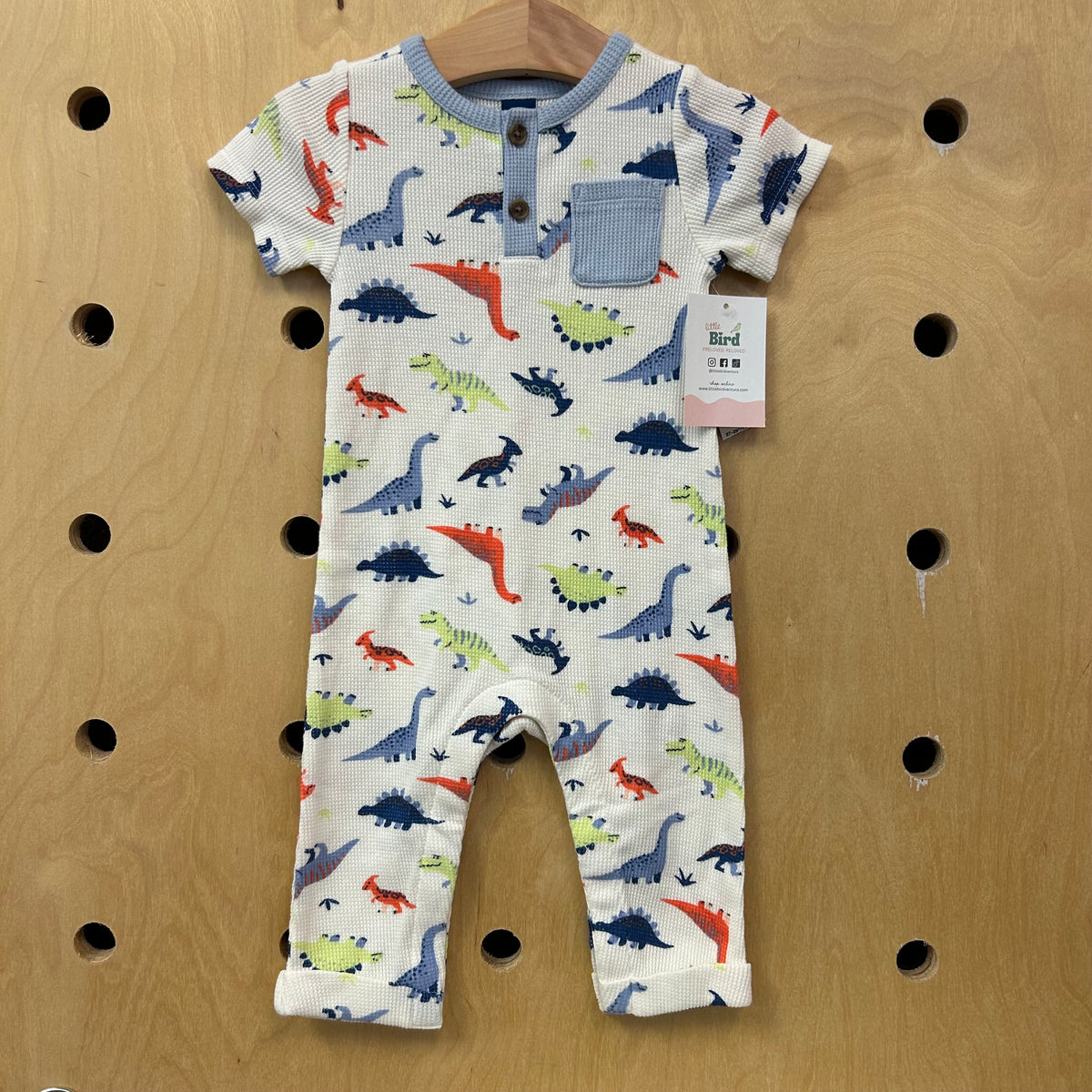 Cream Dinos Waffle Romper NEW!