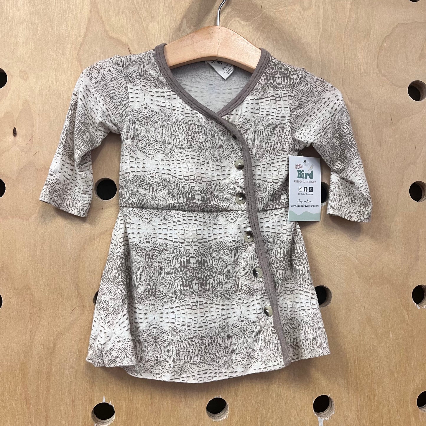 Beige Mixed Print Bamboo Dress