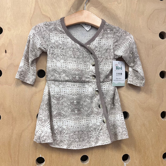 Beige Mixed Print Bamboo Dress