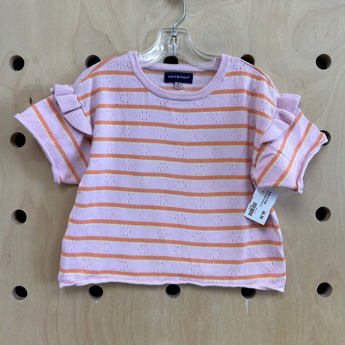 Pink & Orange Striped Top